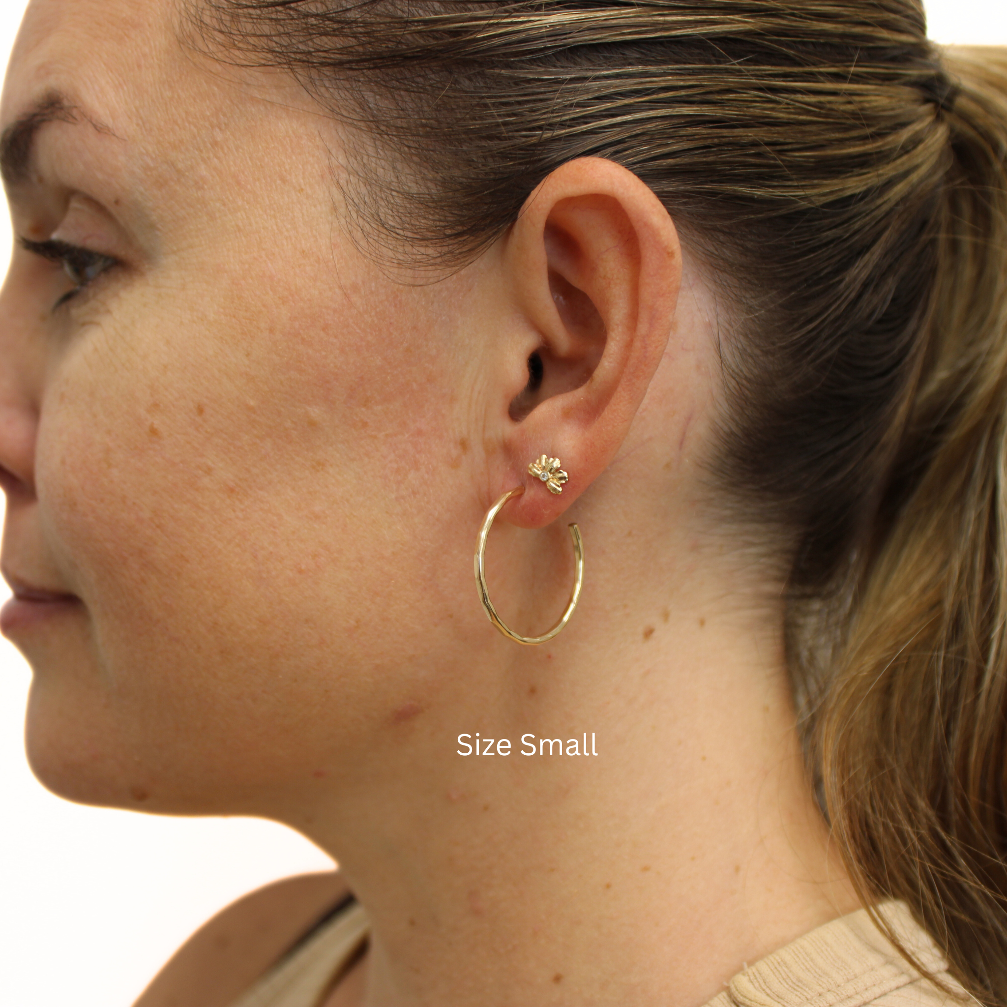 Gold Hammered Hoop Earrings