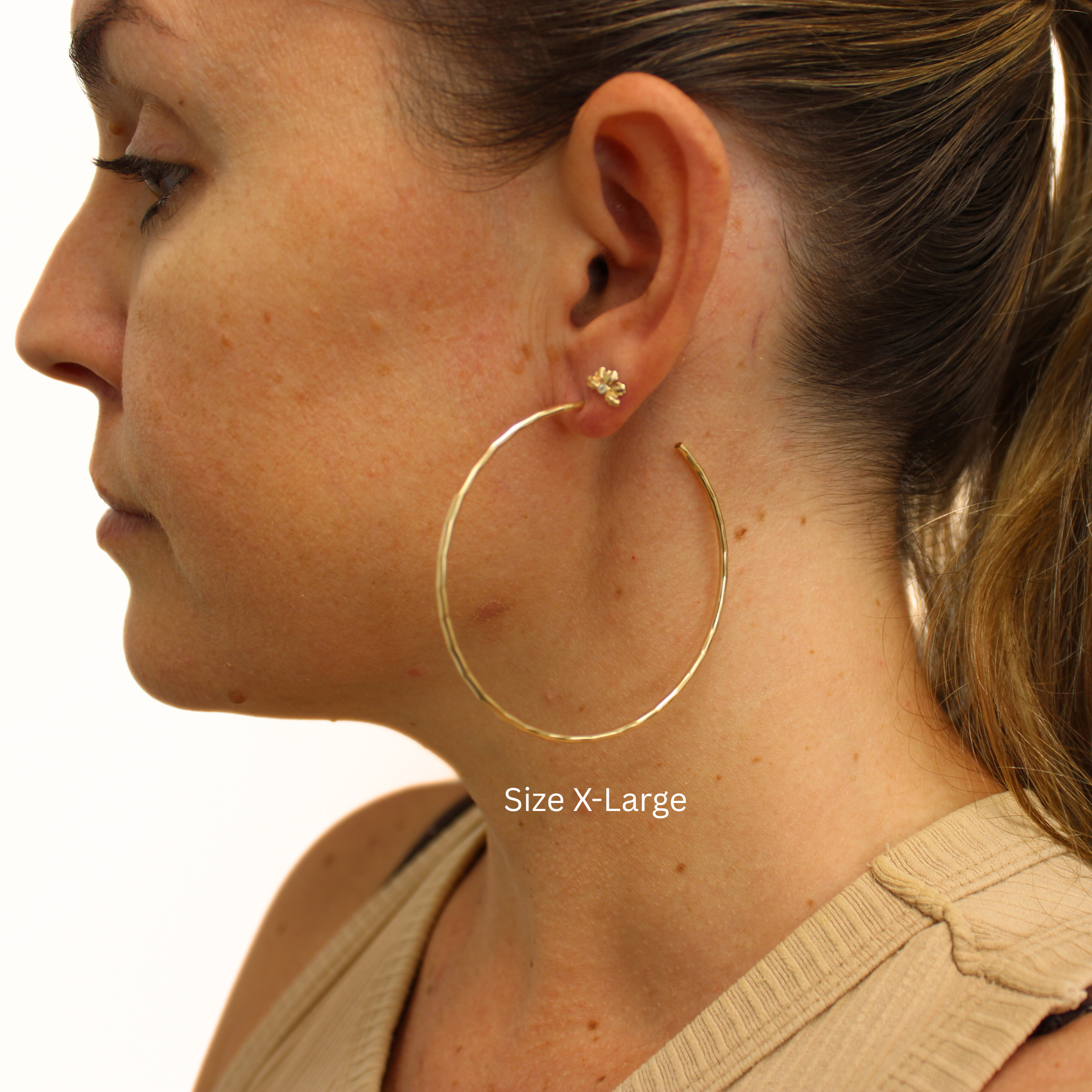 Gold Fill Everyday Hammered Hoop Earrings
