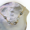 Brianne & Co gold fill necklace with genuine tahitian keshi pearls