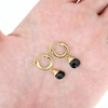 Brianne and Company gold fill earrings with black spinel wire wrapped by hand