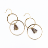 Gold Fill Double Hoop Crown Flower Earrings