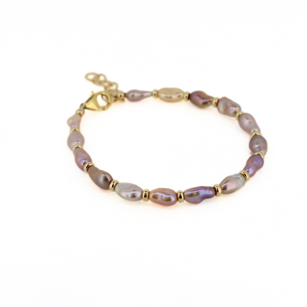 Brianne & Co gold fill keshi edison pearl bracelet