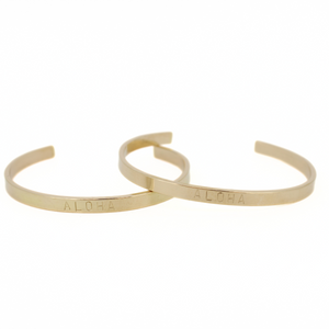 Brianne and Company Gold Fill ALOHA Stamped Cuff