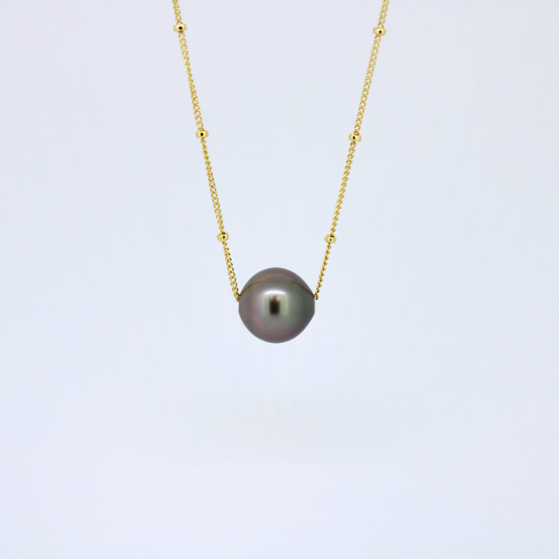 14k gold fill Tahitian pearl necklace by Brianne & Co.