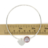 Brianne & Co. sterling silver pink fresh water Edison pearl bangle with Kauai charm size 8.25