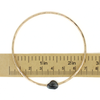 Gold fill bangle with dark grey Tahitian keshi pearl hand made by Brianne & Co. size 8