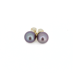14k Gold Purple Edison Pearl Stud Earrings