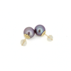 14k Gold Purple Edison Pearl Stud Earrings