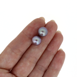 14k Gold Purple Edison Pearl Stud Earrings