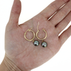 Gold Fill 18mm Tahitian Pearl Hoop Earrings