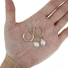14k Gold Fill Hoops with White Freshwater Pearls