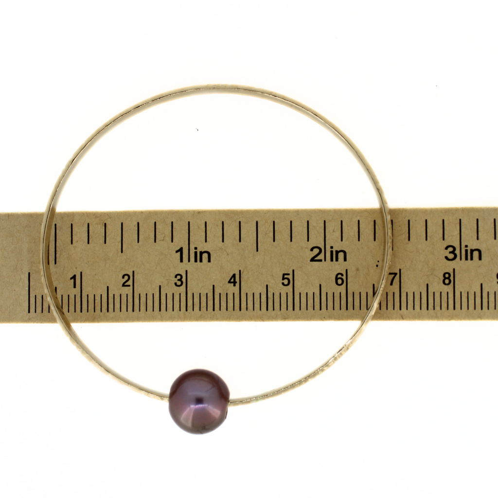 Gold Fill Purple Edison Pearl Heirloom Style Bangle Size 7.5