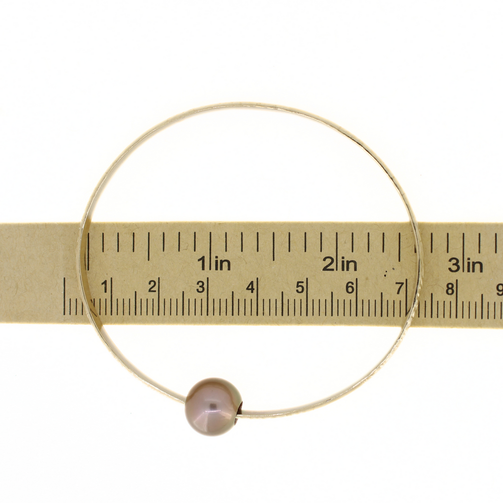 Gold Fill Purple Edison Pearl Heirloom Style Bangle Size 8