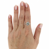 Brianne & Co. sterling silver Tahitian keshi pearl ring size 7 on hand model