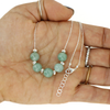 Sterling Silver 5 Jade Floating Necklace