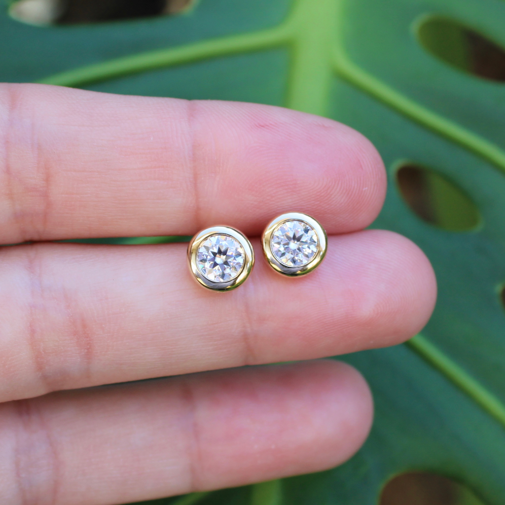 Brianne and Company 14k gold moissanite stud earrings