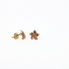 Brianne and Co 14k rose gold plumeria stud earrings, showing front and post with back