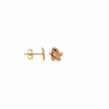 Brianne and Co 14k rose gold Pua Melia studs showing front and post with back