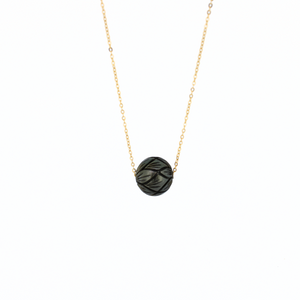 Brianne & Co hand carved Tahitian pearl on gold fill chain