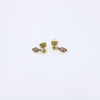 Gold Fill ball stud with Pink Edison Keshi Earrings