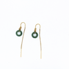 Brianne & Co natural green jade threader earrings in gold fill