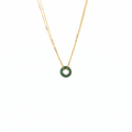 Brianne and Co gold fill olive green jade necklace