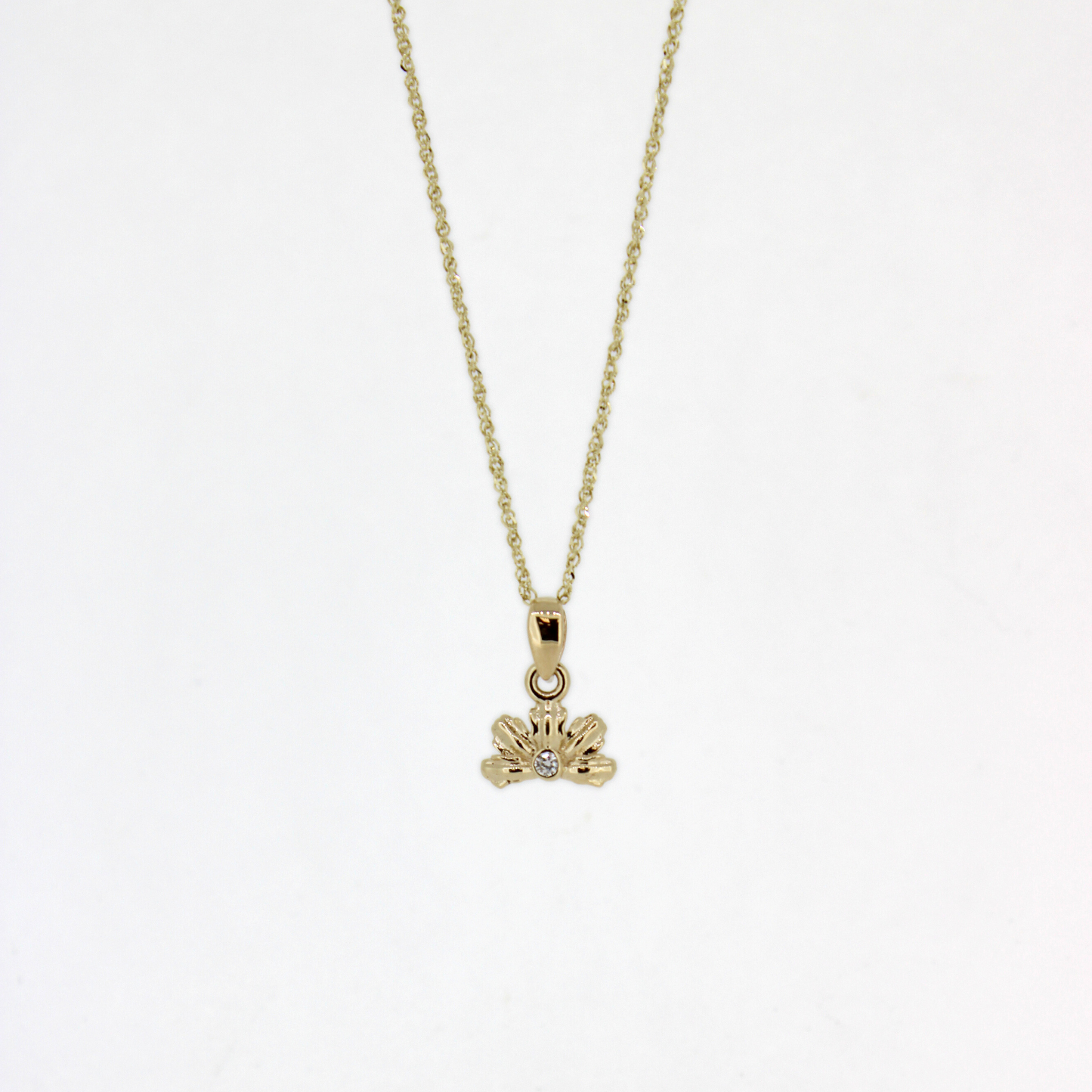 Brianne and Company 14k  gold Naupaka Necklace with a diamond
