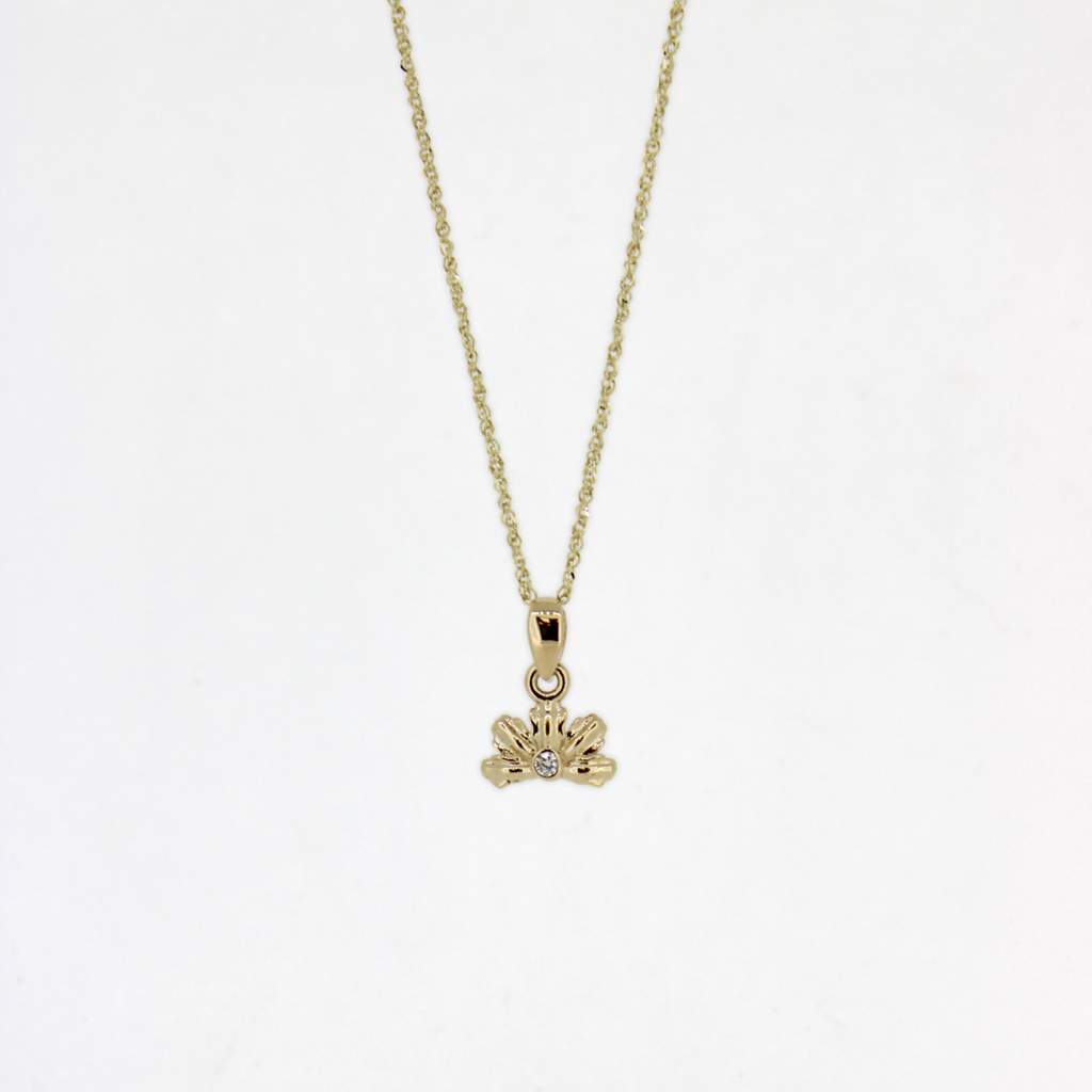 Brianne and Company 14k  gold Naupaka Necklace with a diamond