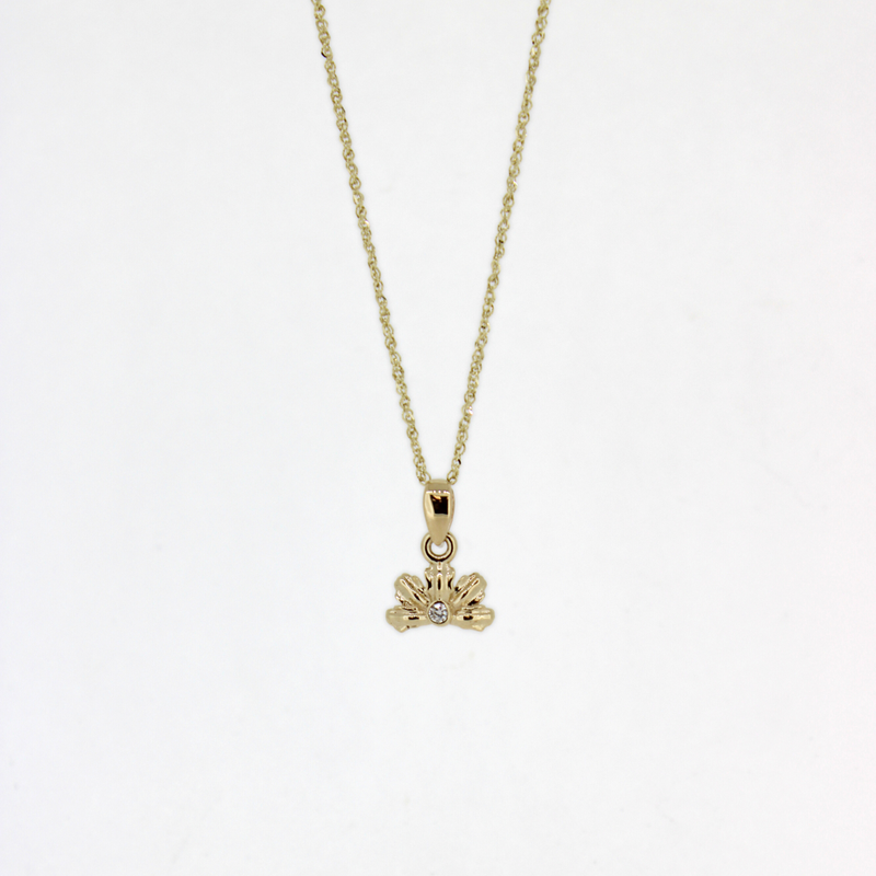 Brianne and Company 14k  gold Naupaka Necklace with a diamond