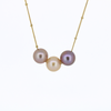 Gold Fill Triple Edison Pearl Floating Necklace