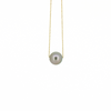 Brianne & Co. 14k gold floating Tahitian pearl necklace front view