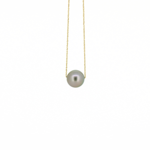 Brianne & Co. 14k gold floating Tahitian pearl necklace front view