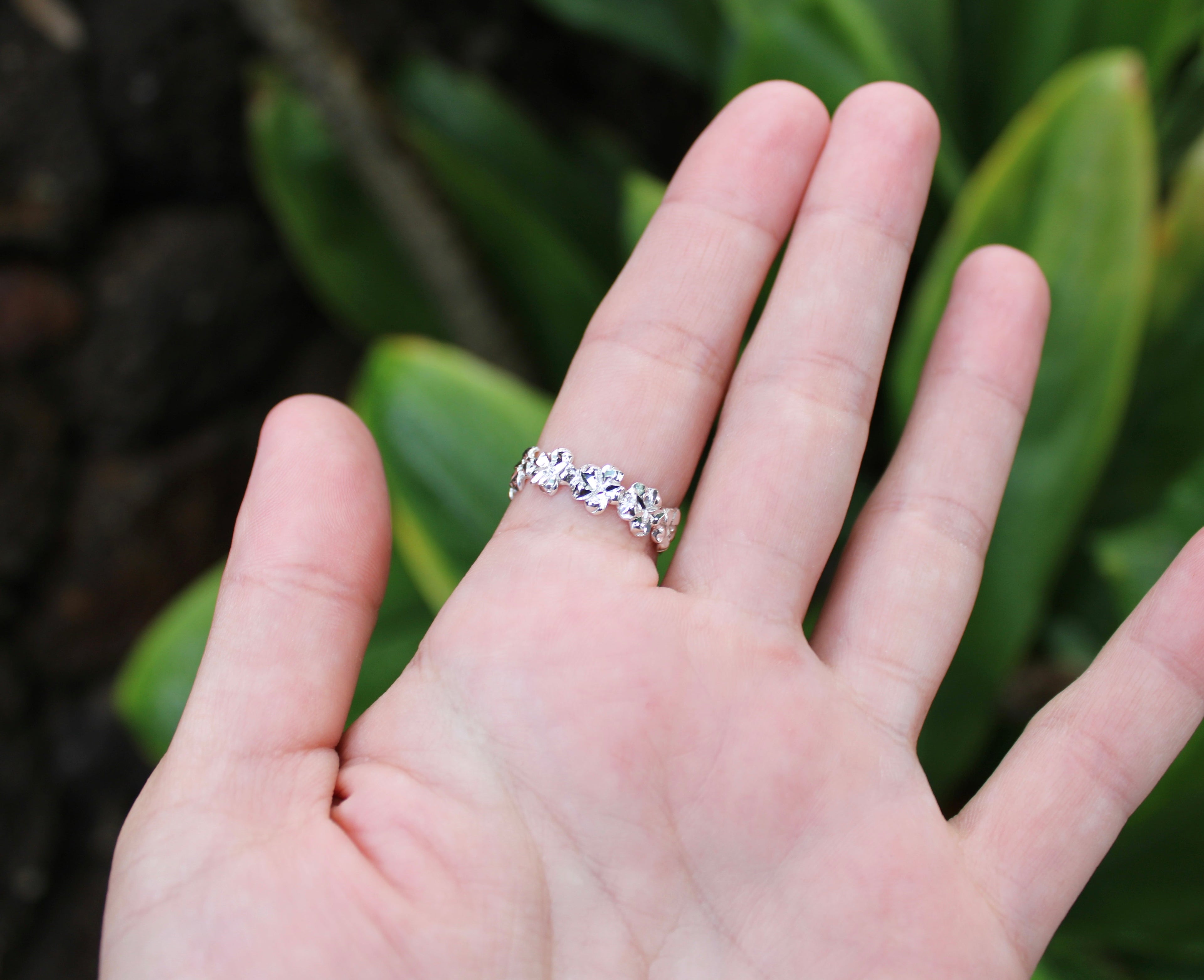 Sterling Silver Plumeria Ring