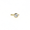 14k gold moissanite round cut bezel solitaire from Brianne & Company 