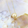 Brianne & Co 18" 14k gold necklace with golden south sea pearl