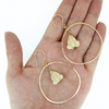 Brianne & Co crown flower gold fill hoop earrings
