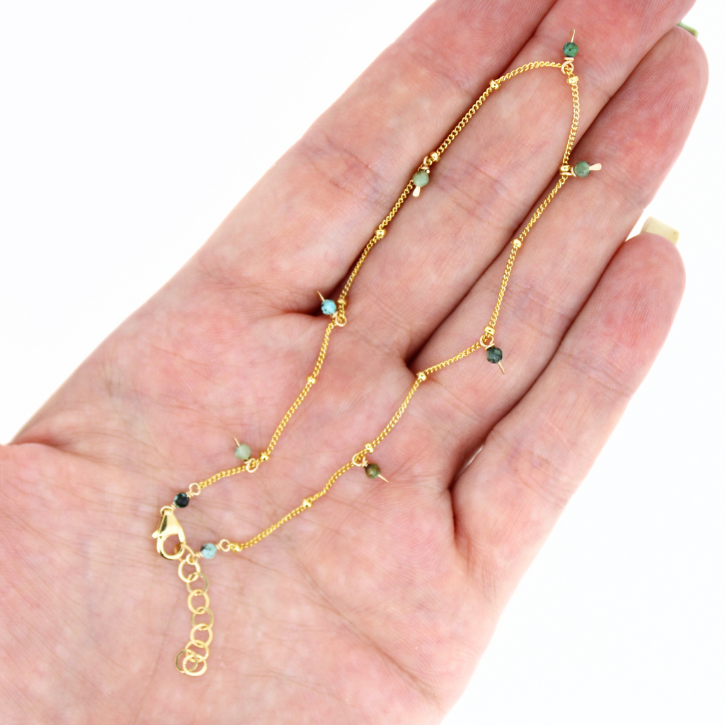 Brianne & Co gold fill turquoise anklet