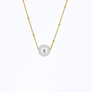 Brianne & Co classic gold fill necklace with natural white pearl