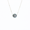 Brianne & Company sterling silver chain with floating Tahitian pearl necklace
