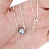 Brianne & Co Tahitian pearl necklace with sterling silver