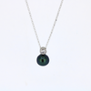 Brianne & Co sterling silver cz necklace with peacock green tahitian pearl