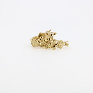 14k gold plumeria hoop earrings