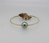 fine jewelry 14k gold hammered pearl bangle