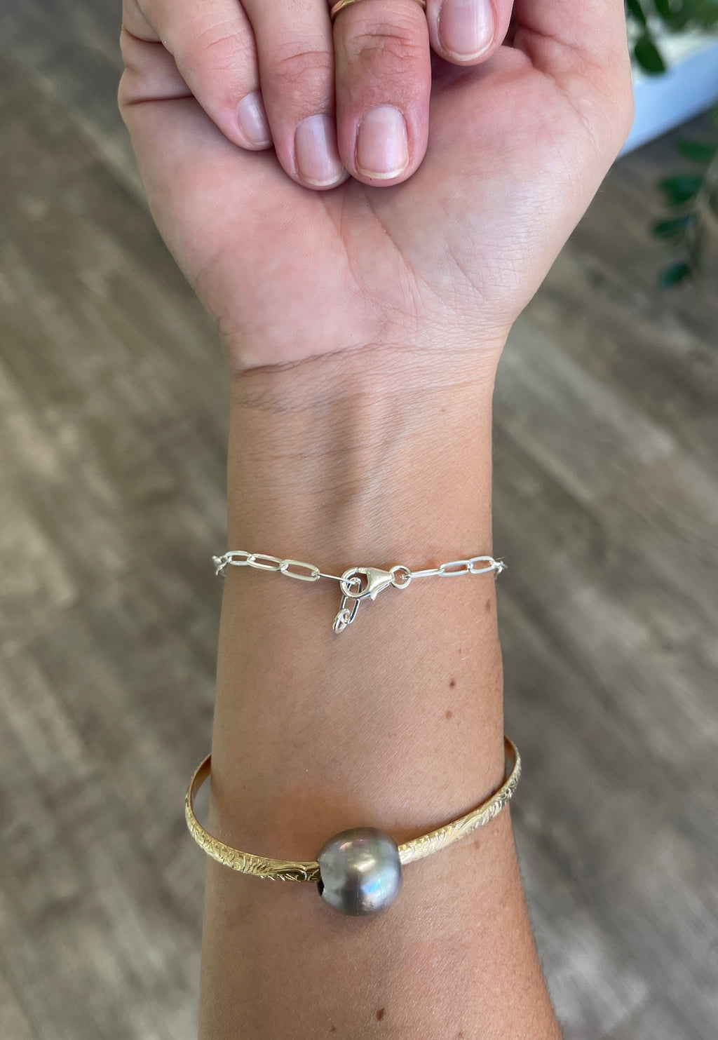 sterling silver thick paper clip chain bracelet and clasp 