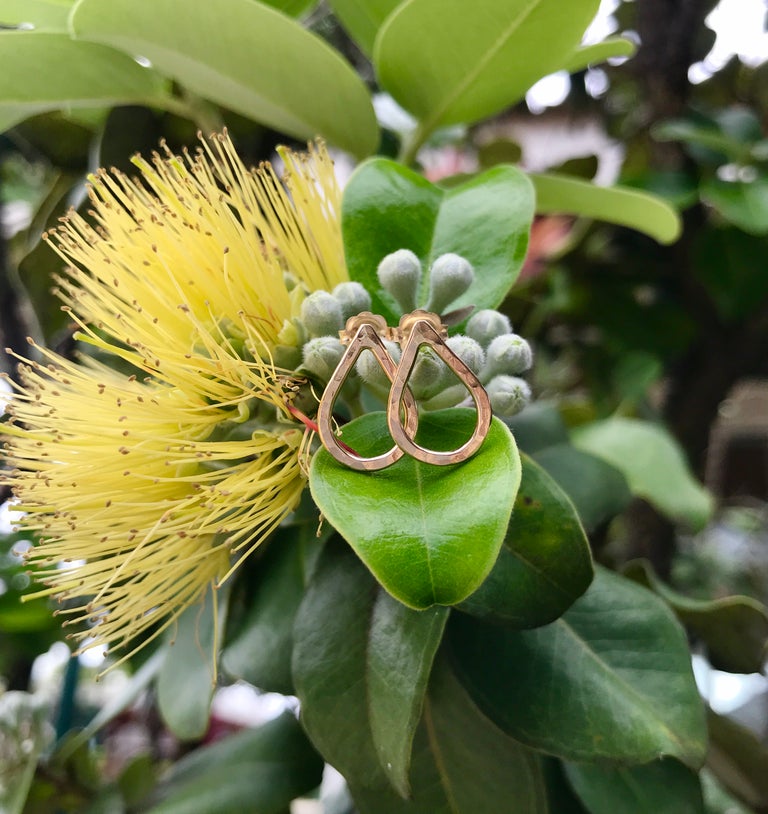 gold filled simple tear drop stud earrings