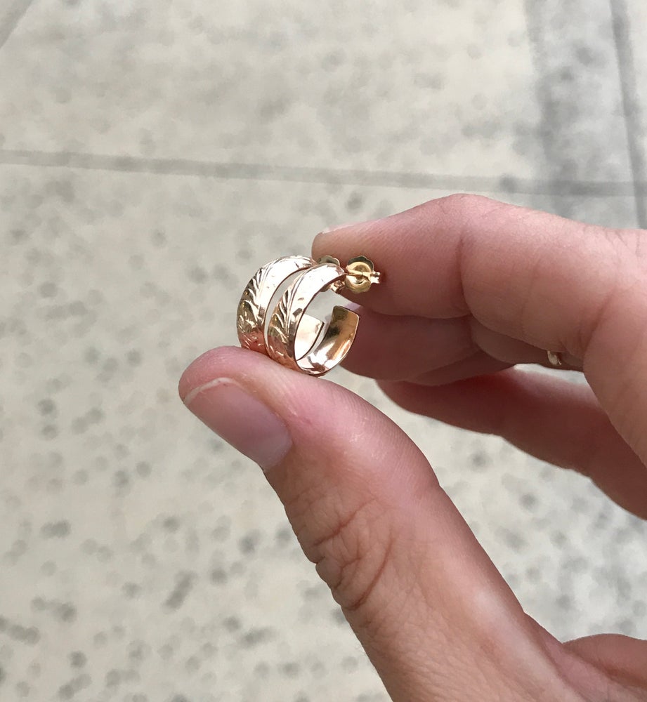 Mini gold filled heirloom style hoops