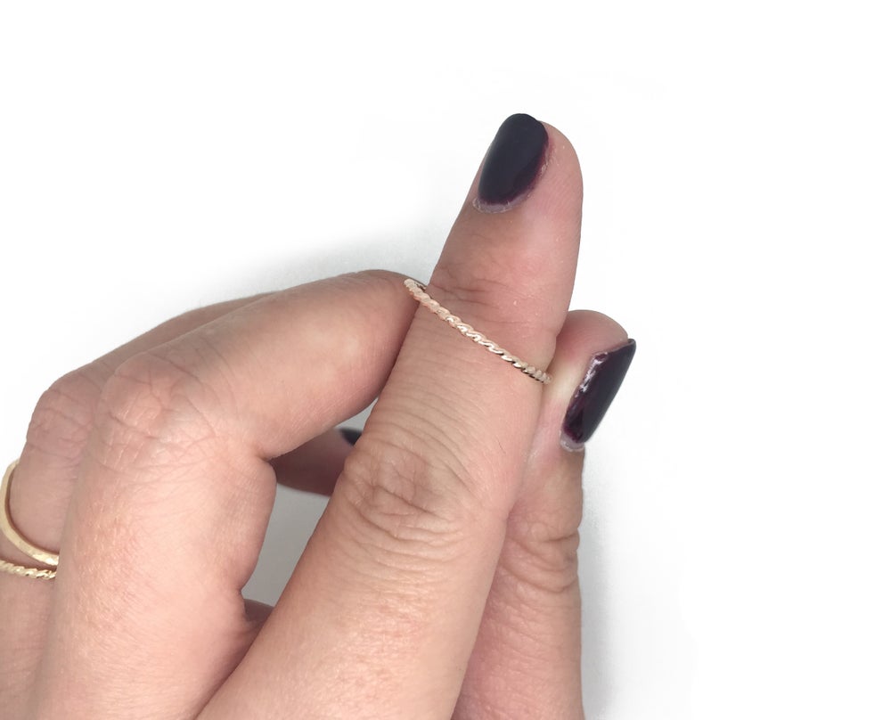 rose gold filled simple twisted stacker ring