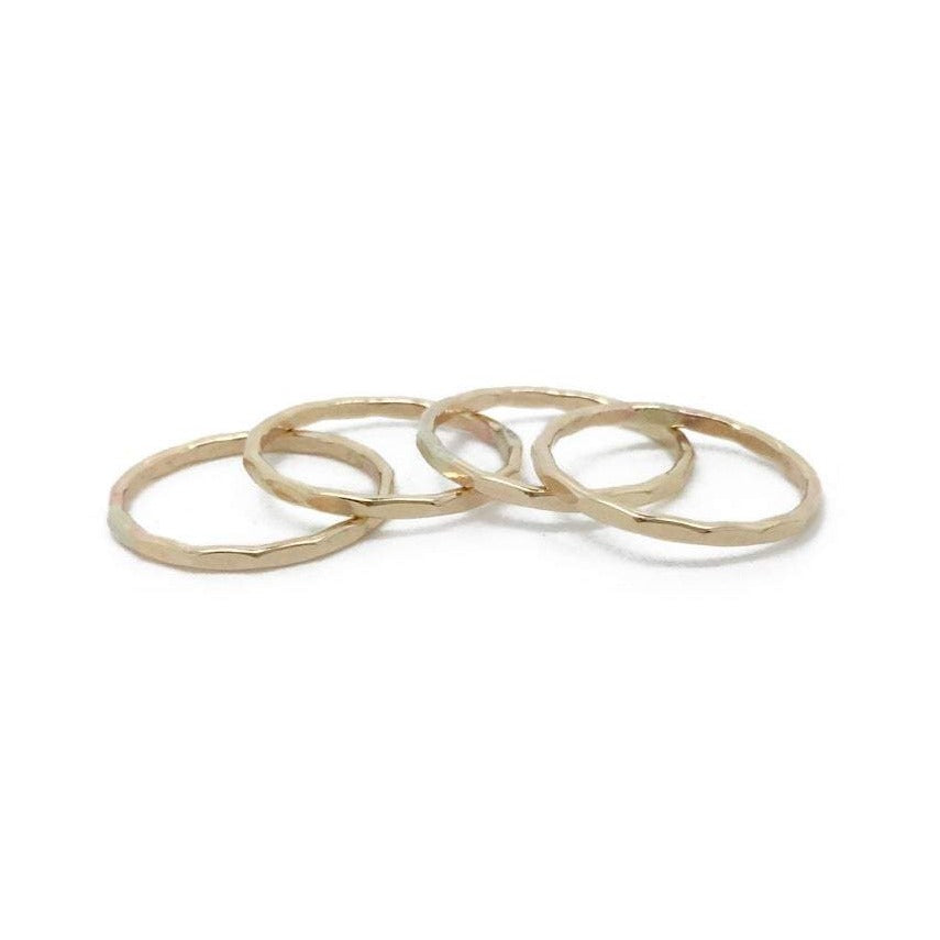 simple hammered stacker rings
