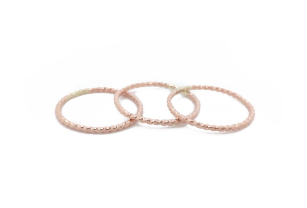 rose gold filled twisted stacker rings
