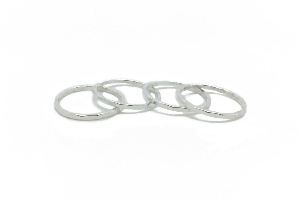 sterling silver hammered stacker rings